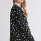 Umgee Polka Dot Open Front Drop Shoulder Cardigan