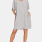 Zenana V-Neck Tee Dress with Pockets