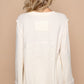 POL Embroidered Round Neck Long Sleeve Knit Top