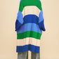 Davi & Dani Color Block Kimono Sleeve Open Front Cardigan