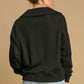 Umgee Johnny Collar Dropped Shoulder Sweatshirt