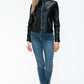 Snobbish PU Leather Zip Up Jacket with Pockets