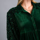 Umgee Sequin Detail Tiered Back Half Sleeve Shirt