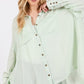 SAGE + FIG Frayed Hem Side Slit Button Down Shirt