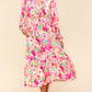 Haptics Full Size Floral Surplice Balloon Sleeve Dress with Side Pockets