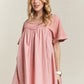 ADORA Round Neck Half Sleeve Babydoll Dress