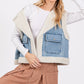 SAGE + FIG Pocketed Collared Neck Sherpa Vest