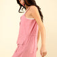 VERY J Half Button Drawstring Sleeveless Romper