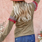 And The Why Ethnic Ribbon Tassel Trim Top