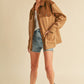 Aemi + Co Two Tone Button Up Jacket with Pockets