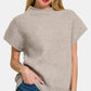 Zenana Short Sleeve Mock Neck Sweater