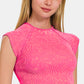 Zenana Ribbed Round Neck Cropped Top