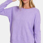 Zenana Front Seam Round Neck Sweater