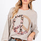 SAGE + FIG Floral Peace Patch Round Neck Top