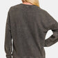 Zenana Washed Round Neck Dropped Shoulder Sweatshirt