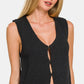 Zenana Hook and Eye Closure V-Neck Sweater Vest