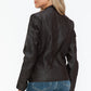 Snobbish Faux Leather Biker Jacket with Side Zip Pockets