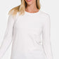 Zenana Full Size Solid Color Round Neck Long Sleeve T-Shirt