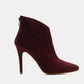 Beast Fashion Suede Stiletto Ankle Booties with Back Zippers