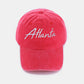 Zenana Washed ATLANTA Embroidered Baseball Cap