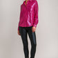 Umgee Sequin Long Sleeve Shirt with Side Chest Pocket