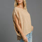 Umgee Exposed Seam Round Neck Batwing Sleeve Knit Top