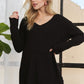 ADORA High-Low Side Slit V-Neck Sweater