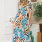 Celeste Full Size Printed Round Neck Short Sleeve Maxi Dress