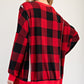 Celeste Full Size High-Low Plaid Round Neck Sweatshirt