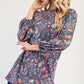 Celeste Full Size Paisley Round Neck Balloon Sleeve Top