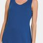 Zenana Scoop Neck Wide Strap Tank Dress