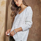 ADORA High-Low Side Slit V-Neck Sweater