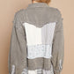 POL Raw Hem Patchwork Dropped Shoulder Jacket