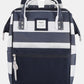 Himawari Striped Waterproof Nylon Backpack Bag with Side Pockets