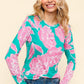 Haptics Full Size Floral Round Neck Long Sleeve T-Shirt