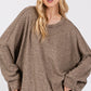 SAGE + FIG Round Neck Batwing Sleeve Oversize Top