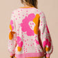 BiBi Flower Pattern Contrast Sweater