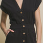 Love Tree Button Up Front Pocket Jumpsuit