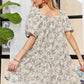 ADORA Floral Square Neck Puff Sleeve Dress