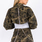 American Bazi Camouflage Cropped Jacket with Chains