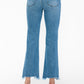 bytos Raw Hem Distressed Mid Rise Crop Jeans