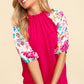 Haptics Frill Mock Neck Half Sleeve Blouse