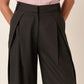 Mittoshop Deep Pleated High Waisted Wide Leg Pants