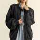 Davi & Dani Exposed Seam Zip Up Dropped Shoulder Jacket