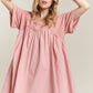 ADORA Round Neck Half Sleeve Babydoll Dress
