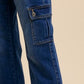 Annie Wear Straight Leg Jeans with Cargo Pockets