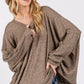 SAGE + FIG Round Neck Batwing Sleeve Oversize Top