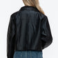 Snobbish Snap Down Long Sleeve PU Leather Jacket