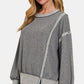 Zenana Washed Exposed-Seam Sweatshirt