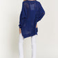 Davi & Dani Openwork Side Slit Drop Shoulder Knit Cover Up